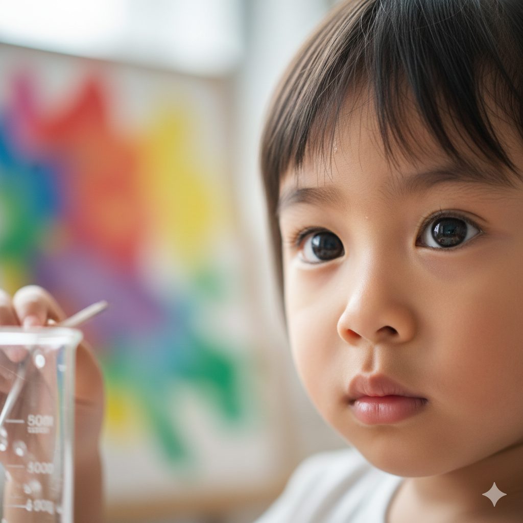 集中するお子様の表情